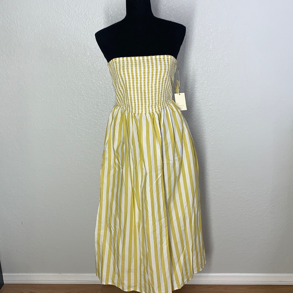 🎯MEGA SELL Strapless Smocked Tube Sundress - A New Day NWT size Small Yellow